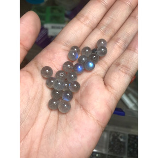 Hạt lẻ đá thanh tẩy labradorite mài tròn xỏ lỗ loại đẹp trăng mạnh làm HandMade,diy