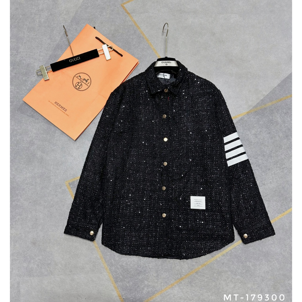 Áo Khoác Bomber Thom Kim Tuyến Chất Dạ 2 Lớp Hàng Loại 1