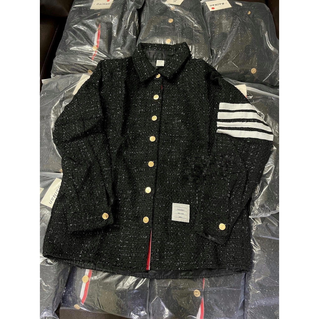 Áo Khoác Bomber Thom Kim Tuyến Chất Dạ 2 Lớp Hàng Loại 1