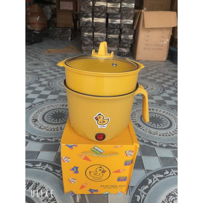 💯 Nồi Lẩu Điện Mini-Nấu Mì 2 Tầng Kèm Giá Hấp Đa Năng-Nướng-Luộc, Chiên Chống Dính Vấn Đá Tiện Lợi, Hàng Loại 1✅