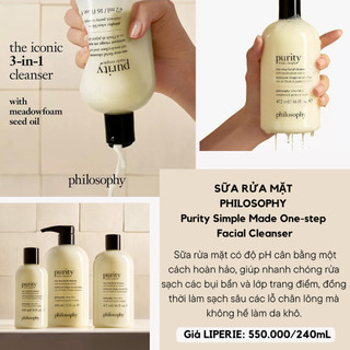 [Philosophy] Sữa rửa mặt Philosophy Purity Made Simple One-step Facial Cleanser