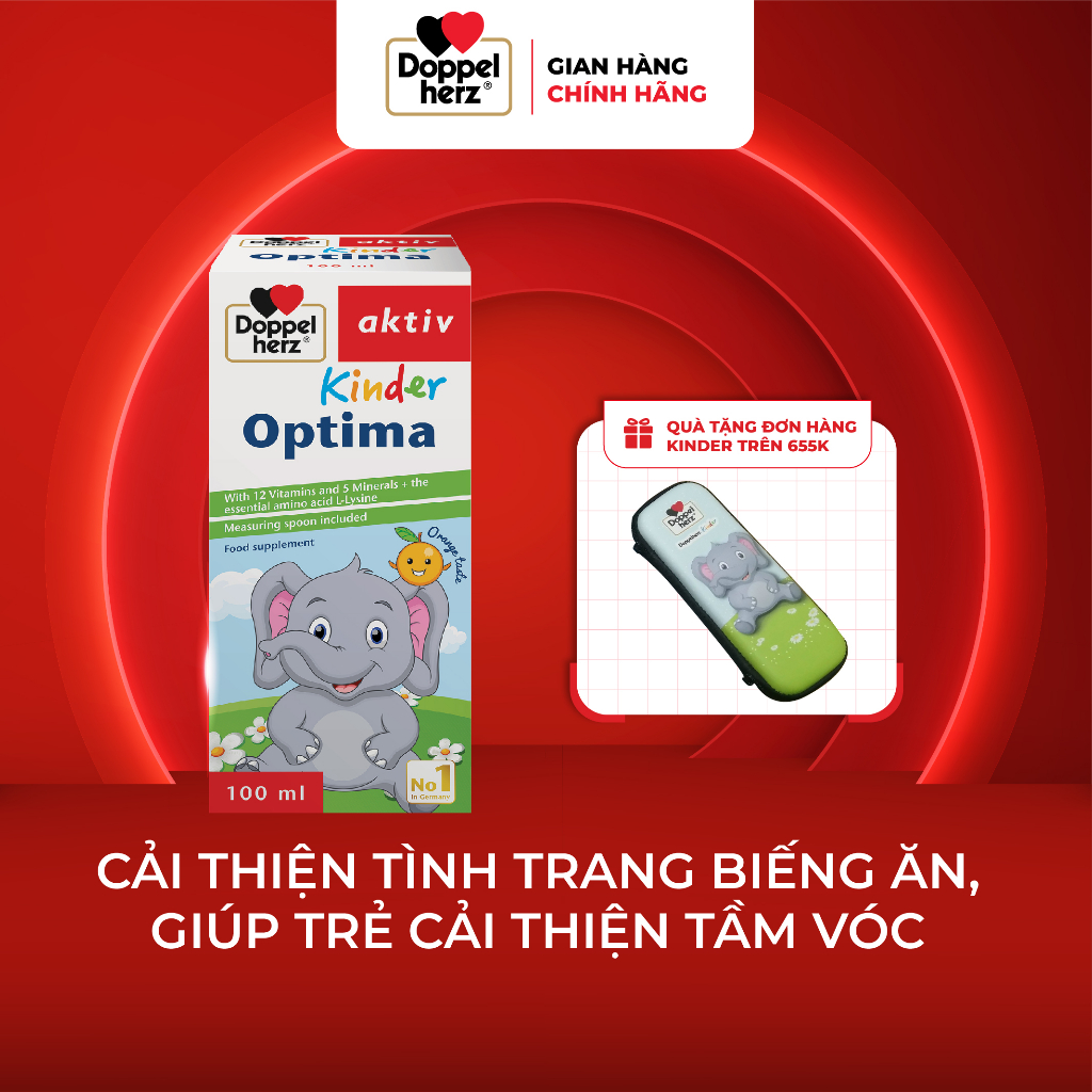 Siro ăn ngon, cải thiện tầm vóc cho bé Doppelherz Aktiv Kinder Optima (Chai 100ml)