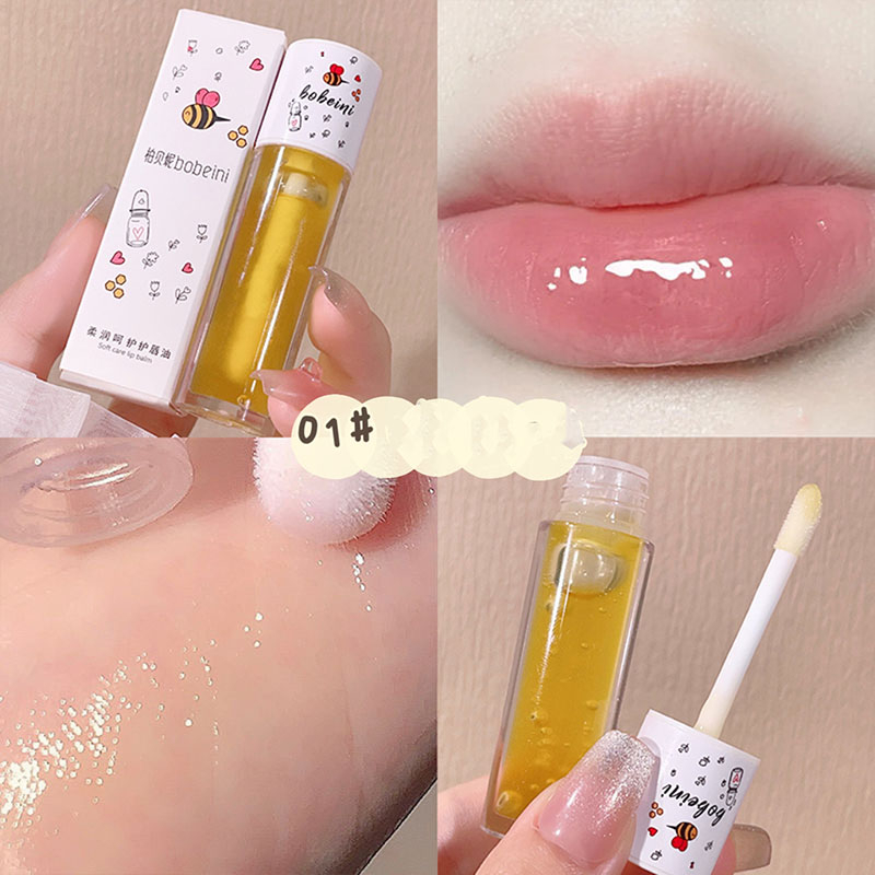 Son Dưỡng Môi BOBEINI Họa Tiết Dễ Thương Hương Mật Ong Đào Sữa Giúp Giữ Ẩm, Son Dưỡng Bóng Cho Đôi Môi Căng Mọng Mềm Mịn