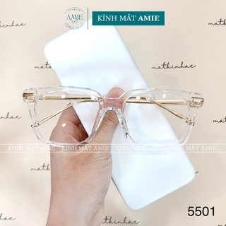 Mắt kính cận nam nữ AMIE Eyewear gọng kính vuông chất liệu kim loại nhựa chắc chắn phụ kiện thời trang 5501