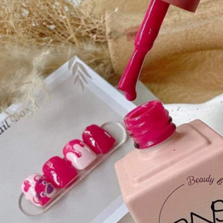 Sơn gel lẻ màu hồng gấu dâu chai 15ml, sơn gel chính hãng chất siêu đặc bóng