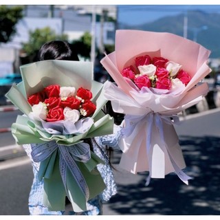 bó hoa hồng sáp 9 bông