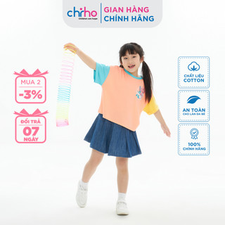 Áo phông bé gái CHIHO thiết kế croptop màu sắc độc đáo với Chất liệu 100% cotton mềm mại co giãn thoải mái - GTS304R