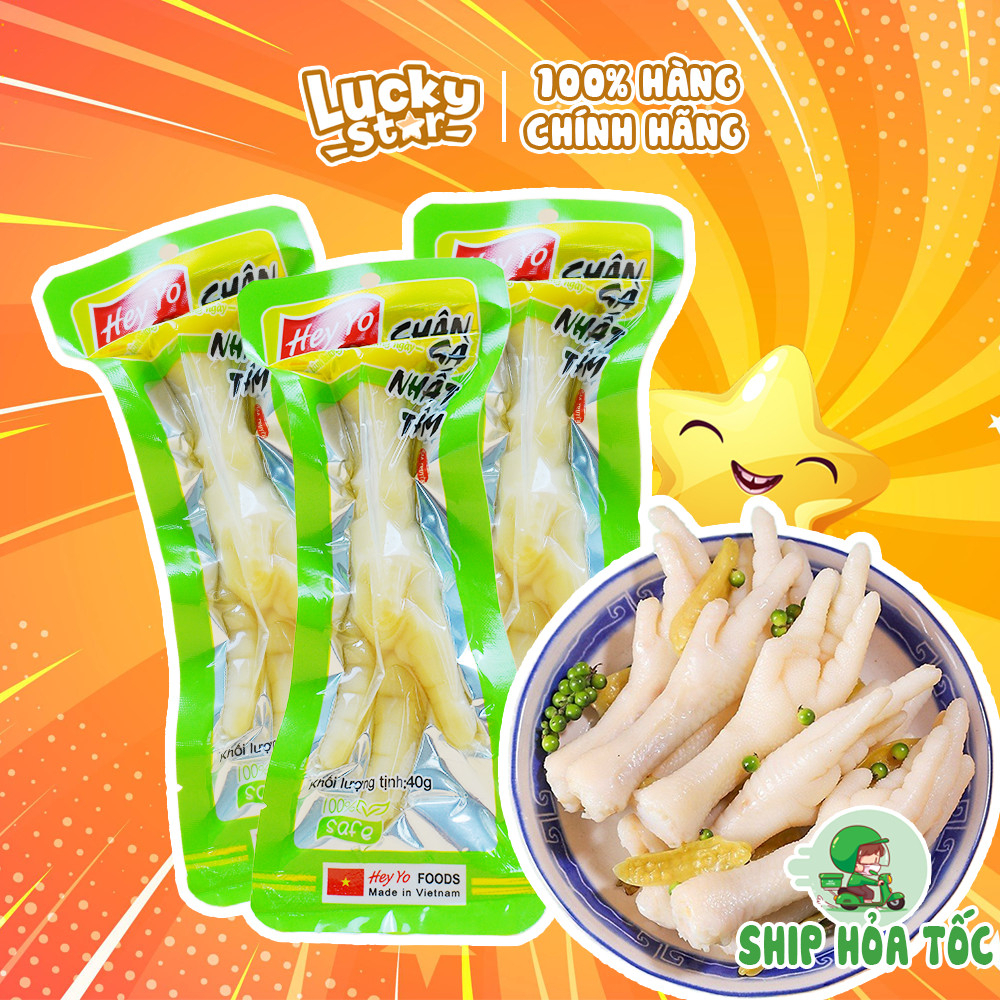 Chân gà cay Hey Yo sả ớt 80g đồ ăn vặt Việt Nam đảm bảo ATVSTP