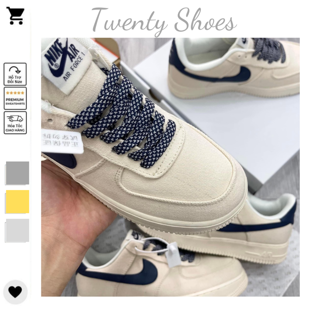 Giày Nike_Canvas Navy Vệt Xanh Than, Giày AF1 Nam Nữ Hàng Cao Cấp Full Bill Box