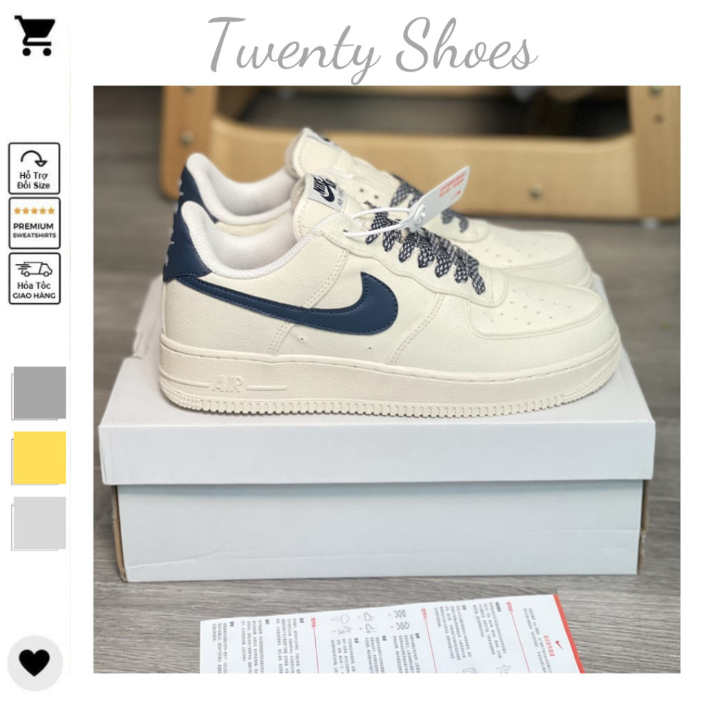 Giày Nike_Canvas Navy Vệt Xanh Than, Giày AF1 Nam Nữ Hàng Cao Cấp Full Bill Box