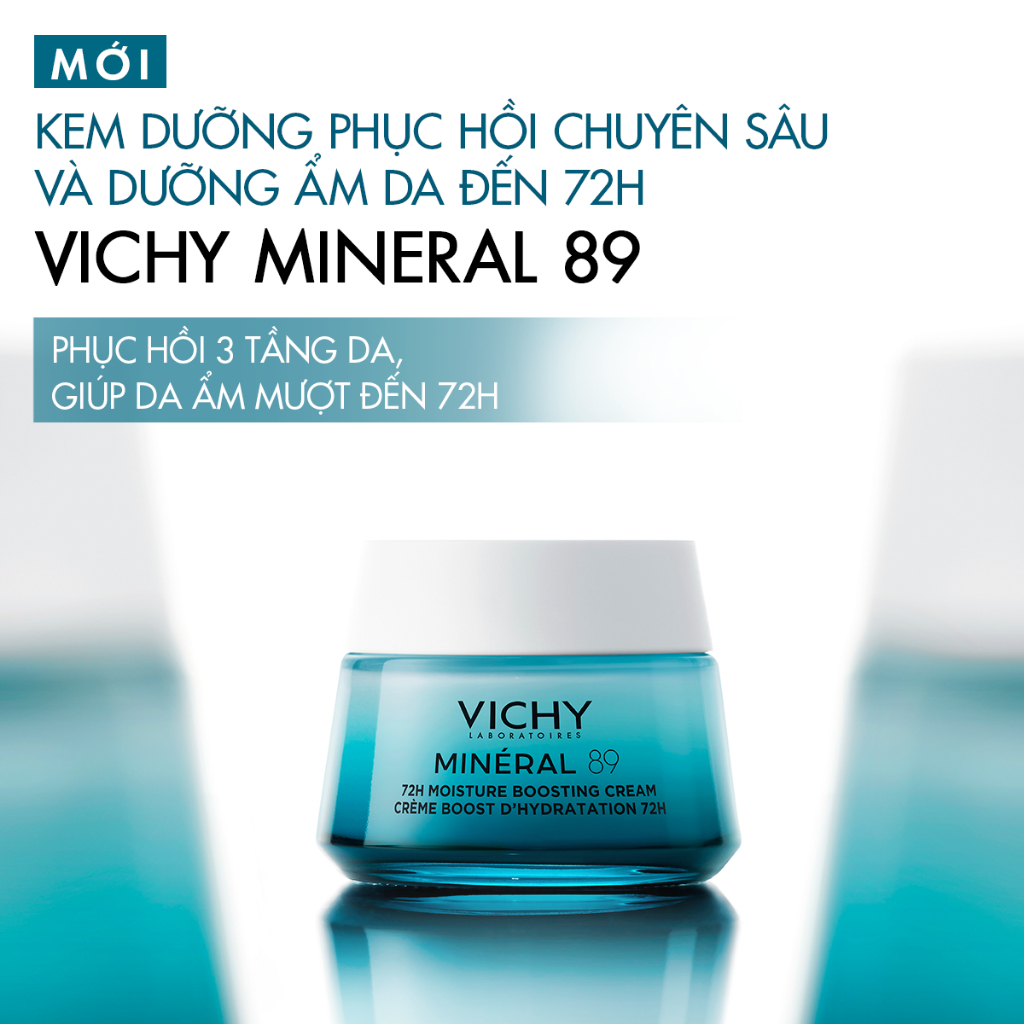 Vichy - Kem dưỡng phục hồi chuyên sâu và dưỡng ẩm da đến 72h Vichy Mineral 89 72h Moisture Boosting Cream 50ml