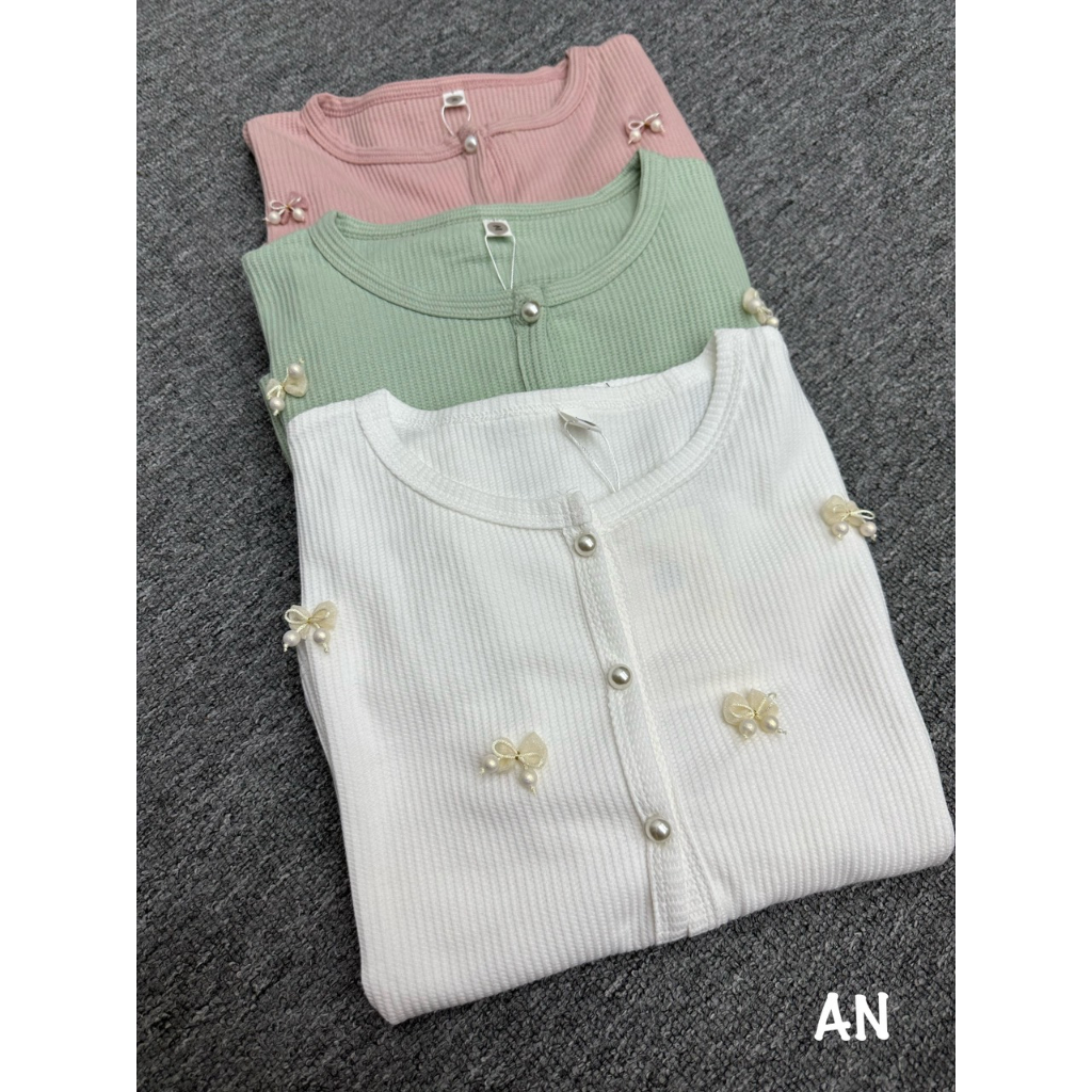Áo cardigan crotop đính nơ hàng QCL1