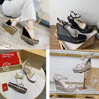 Sandal lbt đế xuồng quai ngang viền đinh fullbox