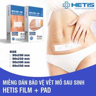 Miếng Dán Bảo Vệ Vết Thương Chống Thấm Nước Có Gạc Vô Trùng HETIS Film Pad