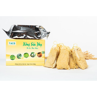 Combo chăm sóc vùng kín sau sinh Taco: Túi xong thảo mộc, Đai quấn muối nóng, Lá thảo mộc xông tắm, Cốt nghệ và gừng,...