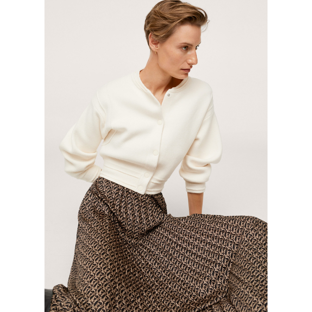 Mango Đức - Chân váy dài midi xếp ly logo Mango nâu sale auth new tag cao cấp chính hãng có sẵn 17067750