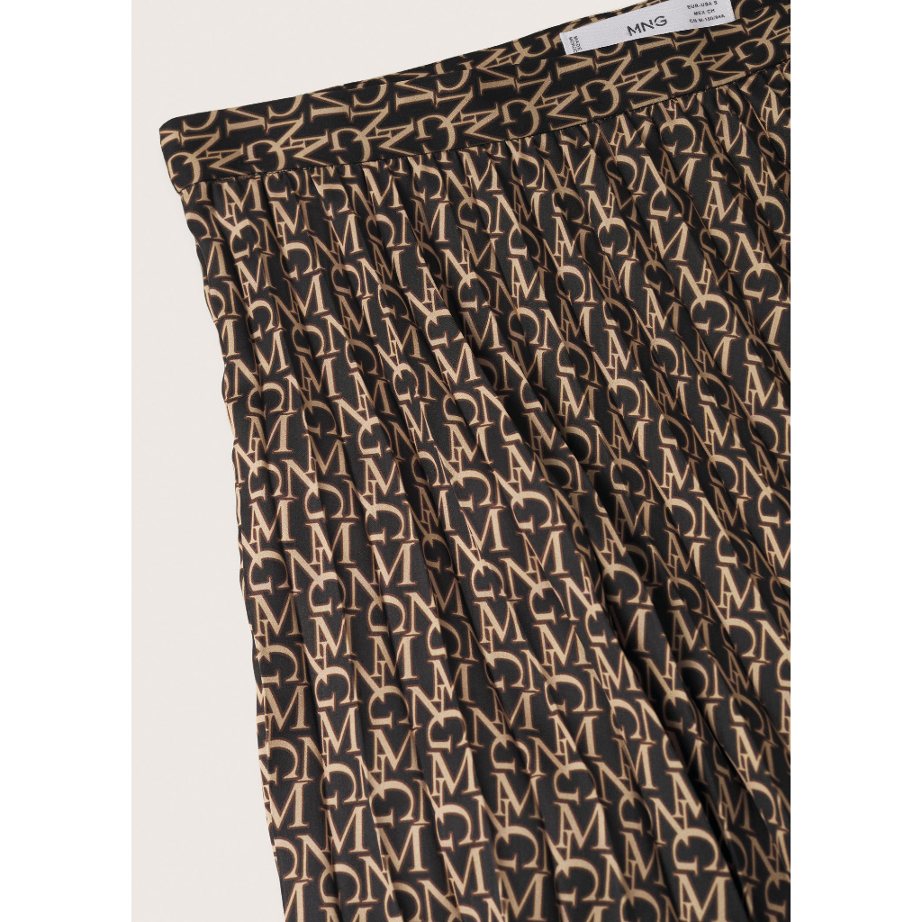 Mango Đức - Chân váy dài midi xếp ly logo Mango nâu sale auth new tag cao cấp chính hãng có sẵn 17067750