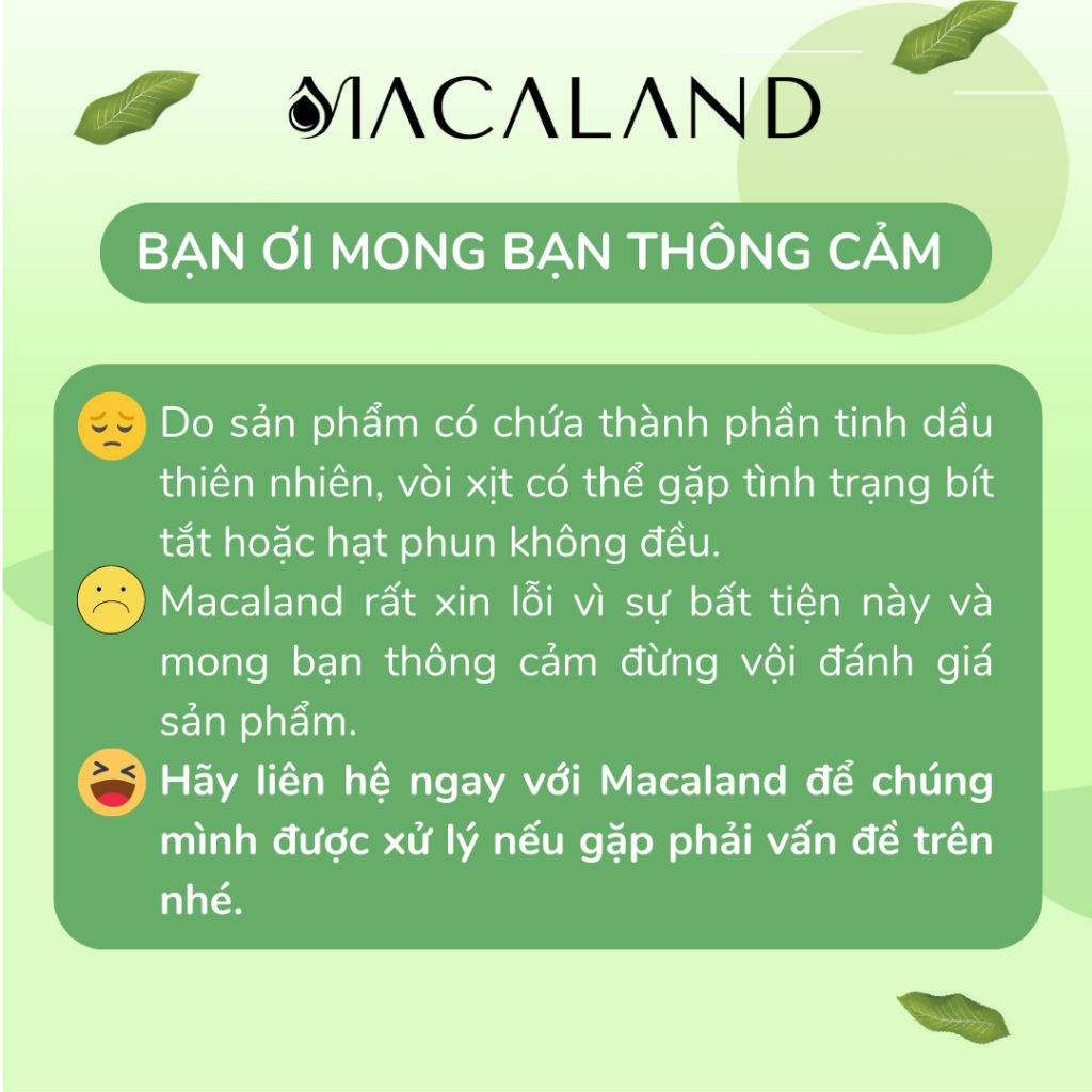 Xịt dưỡng tóc Mắc Ca Macaland 30ml/100ml hỗ trợ tóc mọc nhanh chắc khỏe