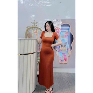 Váy thun gân dáng dài,đầm nữ đi chơi mặc nhà xòe nhẹ dễ thương,thời trang nữ xinh xắn