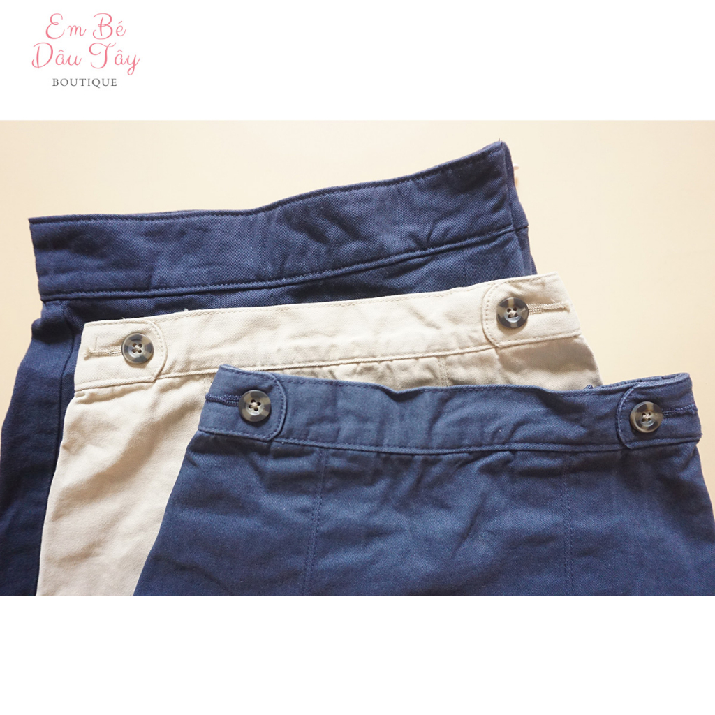 Chân váy đồng phục bé gái 13-15kg VNXK màu be, xanh | Chân váy kaki bé gái mẫu giáo 2-5 tuổi ON xuất khẩu dư xịn