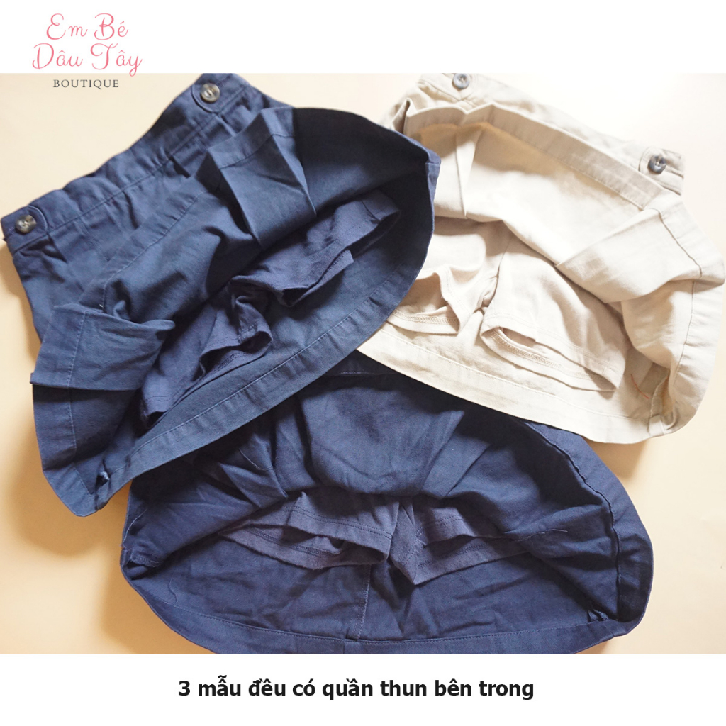 Chân váy đồng phục bé gái 13-15kg VNXK màu be, xanh | Chân váy kaki bé gái mẫu giáo 2-5 tuổi ON xuất khẩu dư xịn