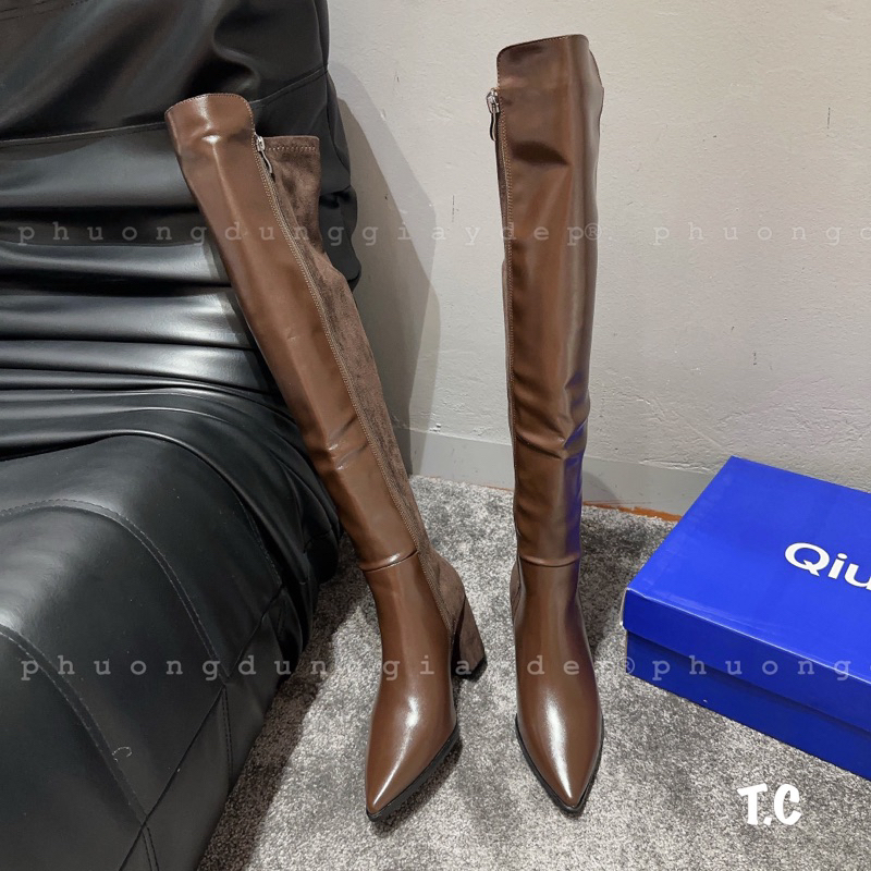 Bốt đùi da nhung qiuqiu hàng qccc