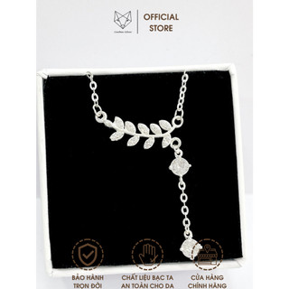 Dây Chuyền Bạc Ta CaoBac Silver Họa Tiết Lá Đá Sợi Đá Rơi Xinh Xắn Đáng Yêu Dành Cho Nữ