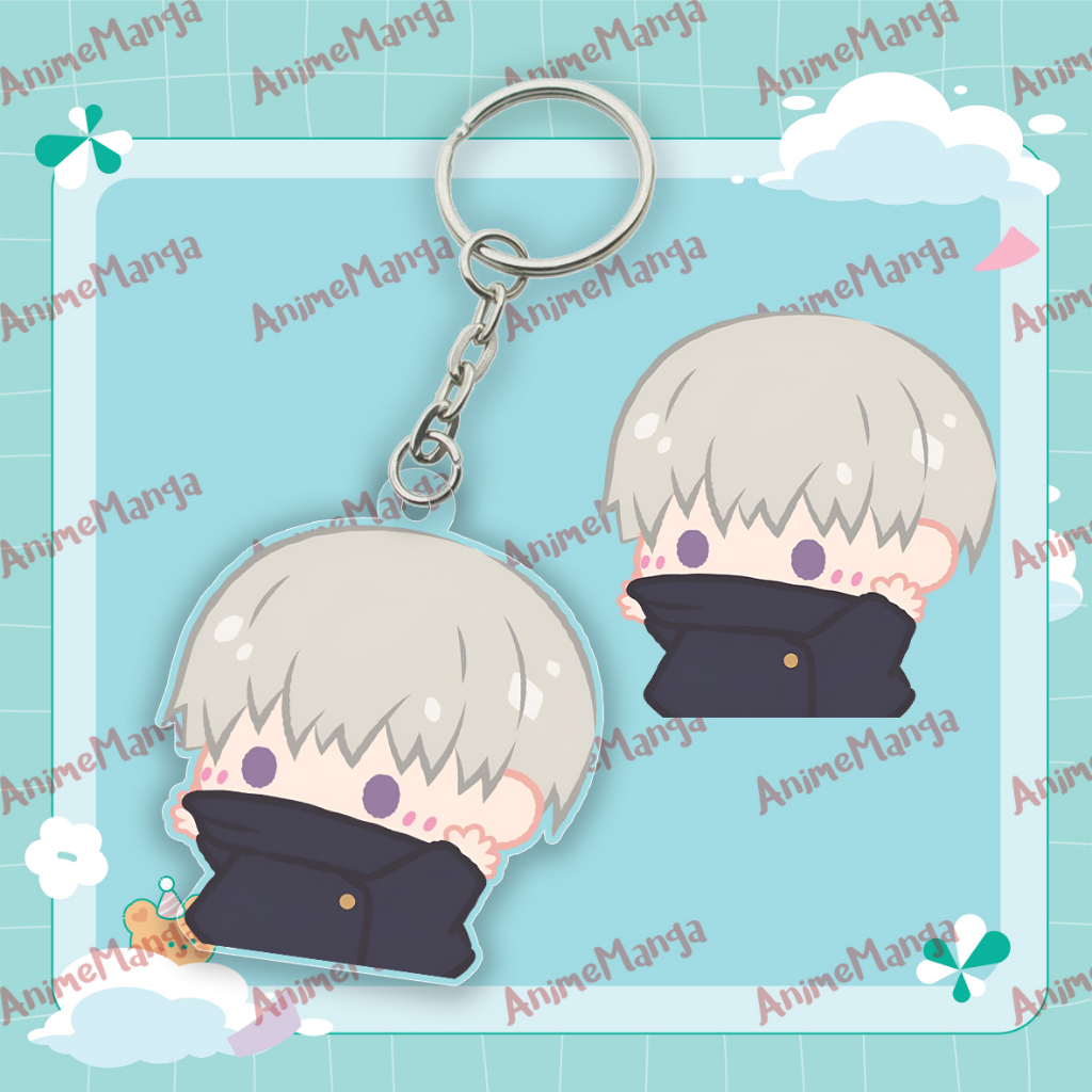 Móc Khoá Jujutsu Kaisen Ver Tập Thể Dục Anime Mô Hình Chú Thuật Hồi Chiến Chibi Mica Trưng Bày