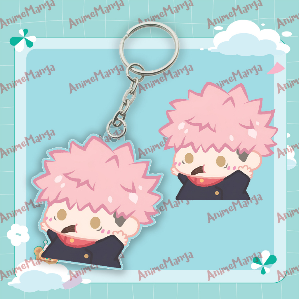 Móc Khoá Jujutsu Kaisen Ver Tập Thể Dục Anime Mô Hình Chú Thuật Hồi Chiến Chibi Mica Trưng Bày