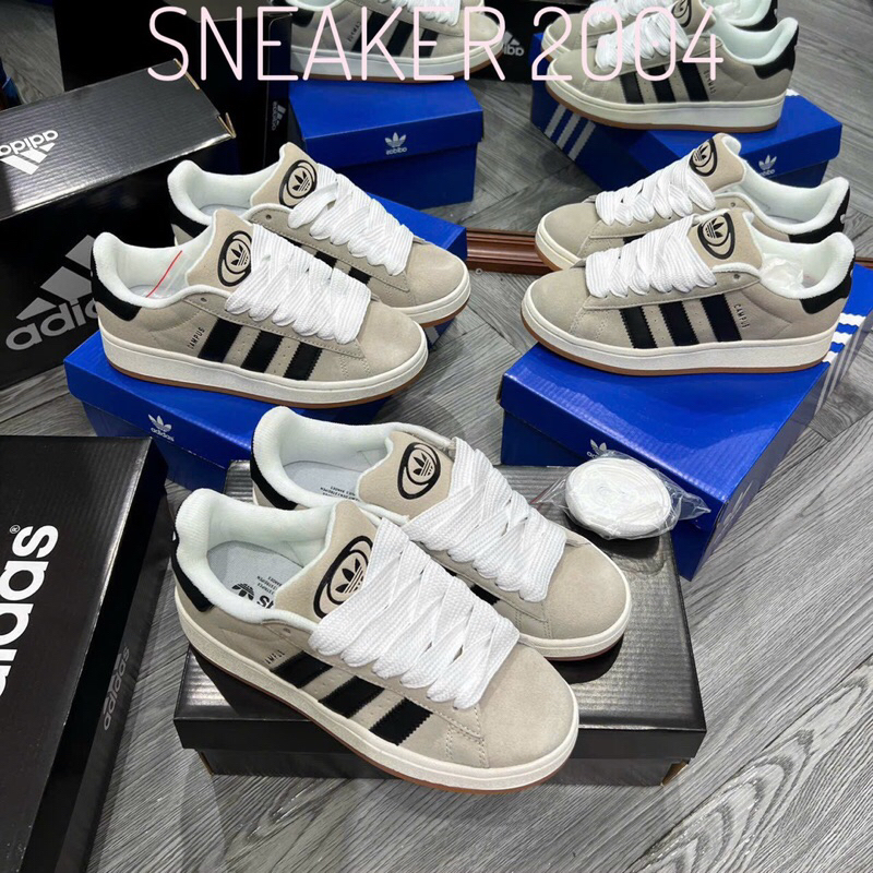 Giày Thể Thao Adidas Campus 'Black White Gum' HQ8708 Campus Đen Sọc Trắng Đế Vàng