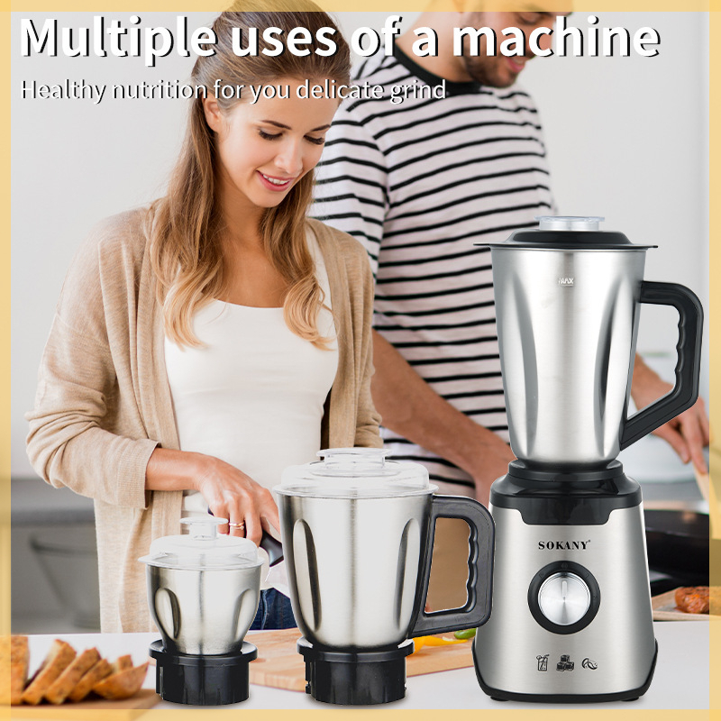 Máy Xay Sinh Tố Đa Năng SOKANY 187  Máy Xay Thịt Gia Dụng, Hai Cối Xay Tiện Lợi