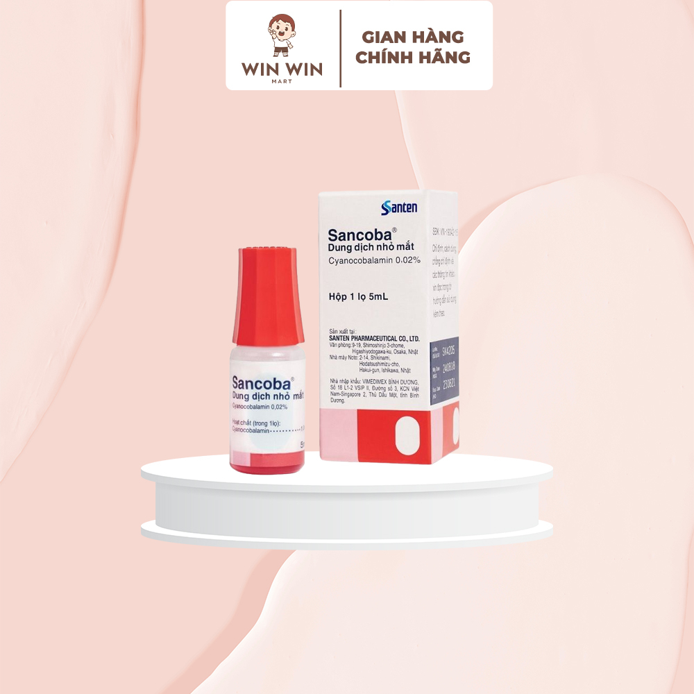 Dung Dịch Nhỏ Mắt, Dưỡng Mắt Cận, Loạn Thị Sancoba Ophthalmic Solution 0.02%, Giúp Phục Hồi Thị Lực Nhật Bản 5ml