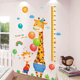 Decal dán tường thước đo thú xinh