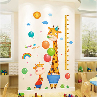 Decal dán tường thước đo thú xinh