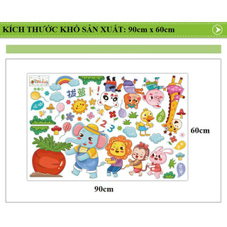Decal dán tường Thú nhổ cà rốt số 3