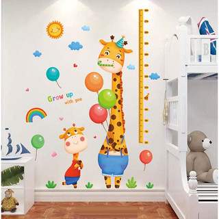 Decal dán tường thước đo thú xinh