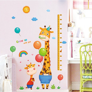 Decal dán tường thước đo thú xinh