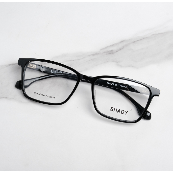 Gọng Kính Cận Nhựa Acetate Shady Unisex G1769 (Đen)