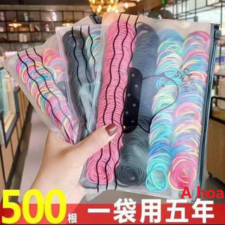 Set 500 dây cột tóc nhiều màu có túi zip|hd96