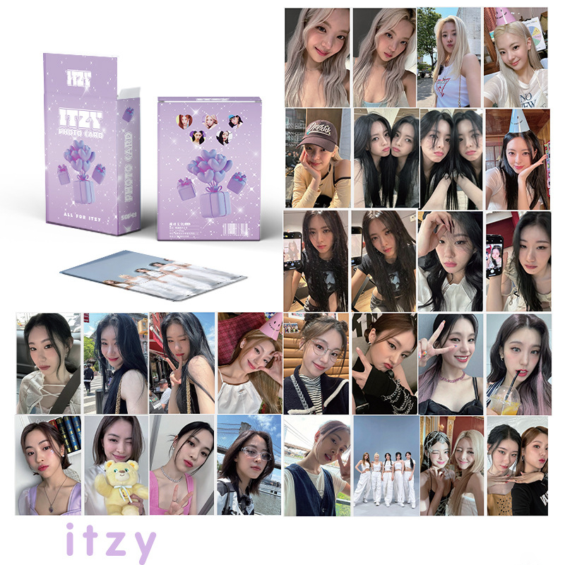 Lomo card ITZY Hologram Thẻ bo góc Album Thần Tượng Kpop PHOTO CARD Hộp Quà Tim