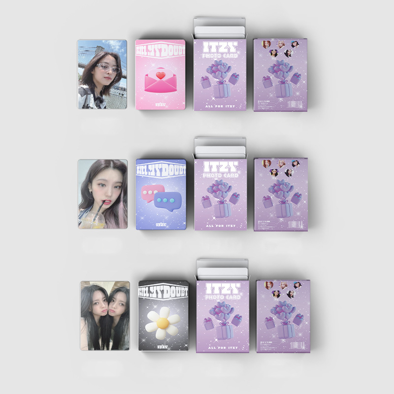 Lomo card ITZY Hologram Thẻ bo góc Album Thần Tượng Kpop PHOTO CARD Hộp Quà Tim