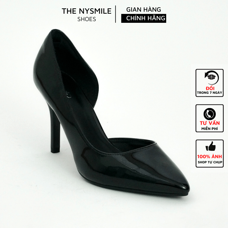 Giày cao gót nữ bít mũi 9 phân khoét eo - The NySmile DRUSI (form to lùi size)