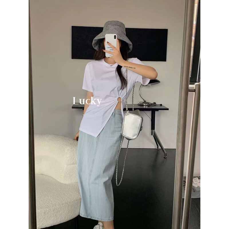 KAYY. Chân váy denim dài _ Cv80075