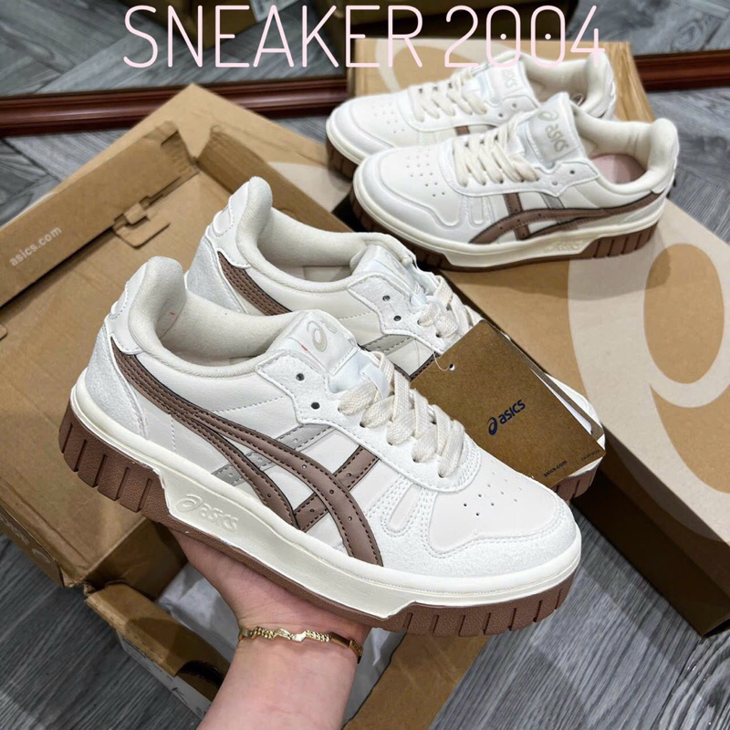 Giày thể thao Assics Court Trail Nâu Cao Cấp full sz bill box