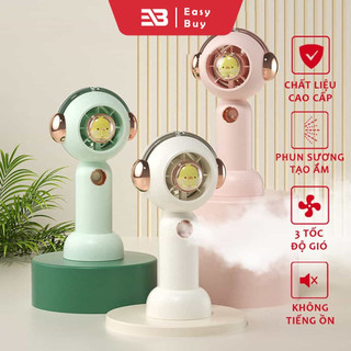 Quạt phun sương tự đông siêu mát 3 tốc độ gió quạt cầm tay phi hành gia cute quạt tích điện nhỏ gọn