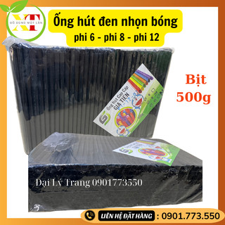 500g Ống hút đen Doremon nhọn bóng phi 6 - phi 8 - phi 12 hút nước ngọt , trà sữa , sinh tố giá tốt