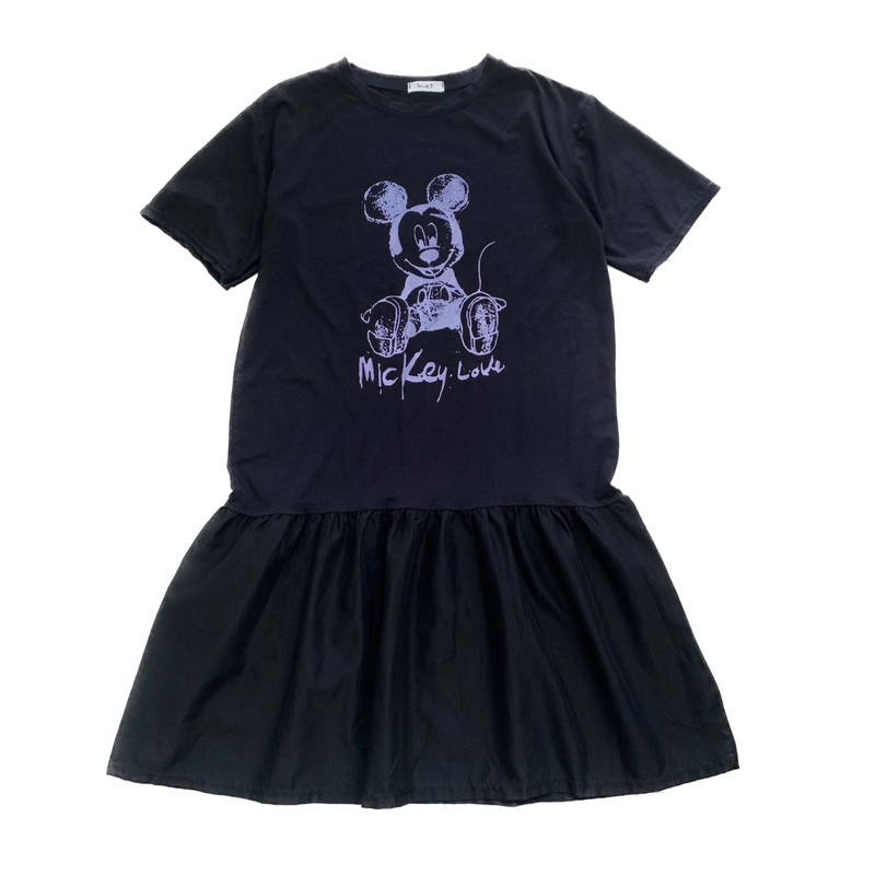 thanh lý đầm suông cotton hình chuột mickey dễ thương, đầm suông 2hand ( ảnh thật)