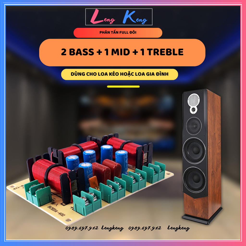 [1 mạch] Mạch phân tần 4 loa RCEDA-402 dùng cho 2 Bass 1 Mid 1 Treble 200w | Dùng cho loa kéo hay âm thanh gia đình