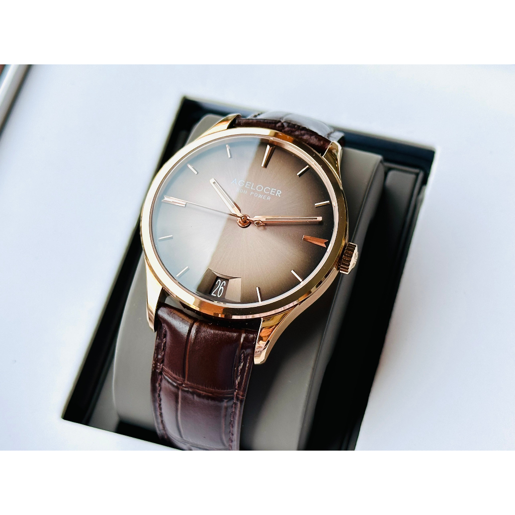Đồng hồ nam dây da Agelocer Budapest