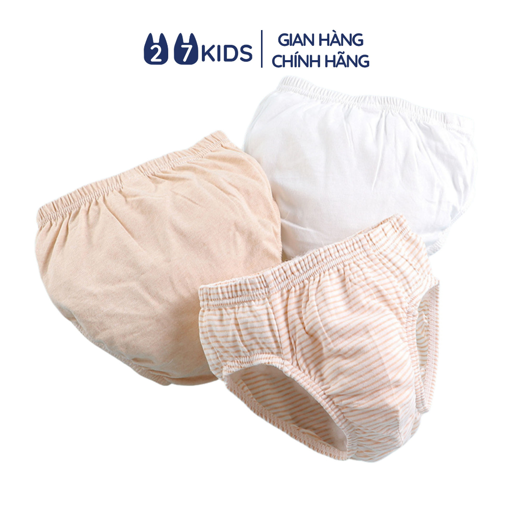 Set 3 quần lót bé trai 27kids chip tam giác nam vải cotton khử khuẩn công nghệ mới họa tiết dễ thương BSUW3